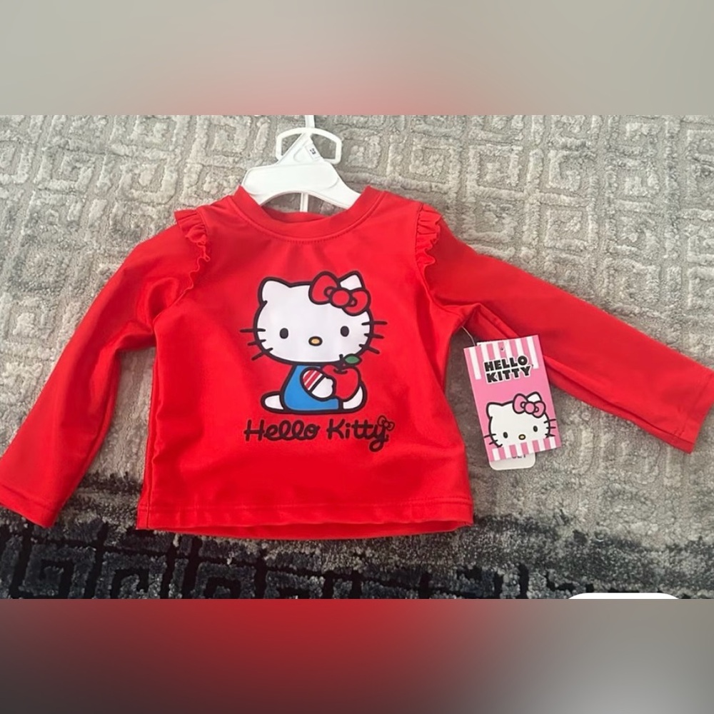 Hello Kitty Red Kids Long Sleeve Swim Wear